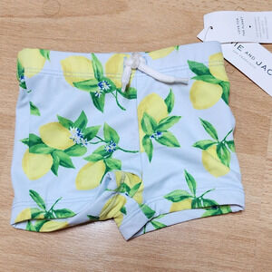 NWT Janie & Jack Lemon Baby Swim Shorts size 0-3 months.